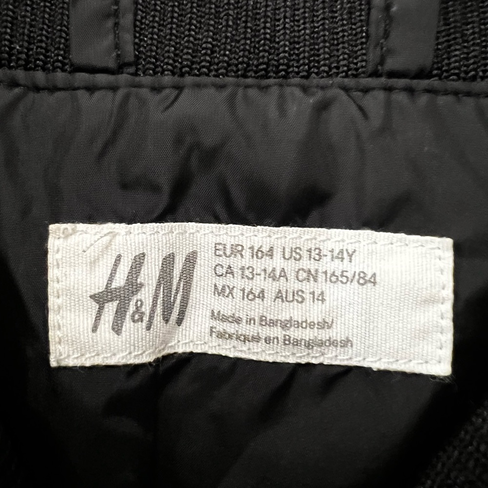 H&M kids bomber jacket black Size 13-14 youth - Picture 6 of 7